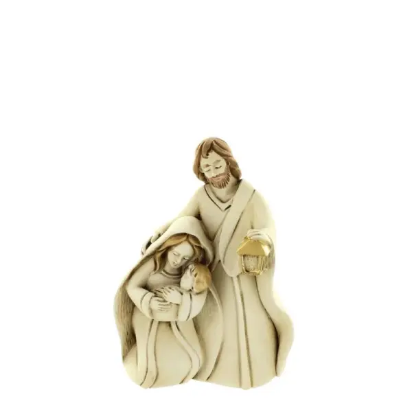 Statue de la Sainte Famille en résine patinée 9,5cm