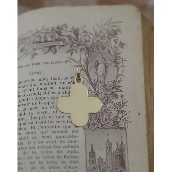 Pendentif Croix romane personnalisable | Or 18 carats