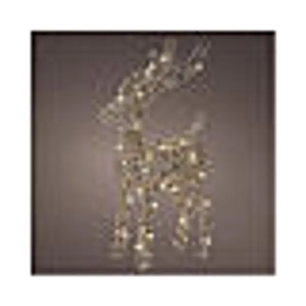 Renne dorée 40 nanoLEDs blanc chaud intérieur h 40 cm