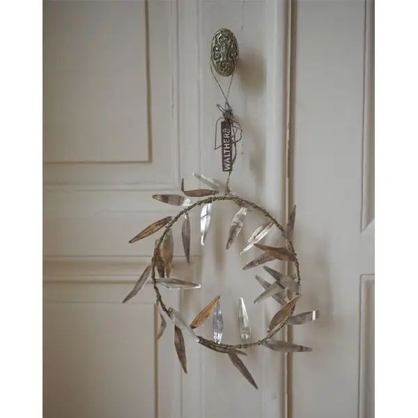 Décoration Couronne d'olivier argentée