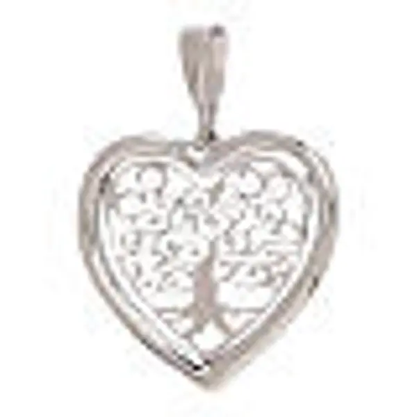 Pendentif coeur Arbre de la Vie or blanc 750/00 1,5 gr
