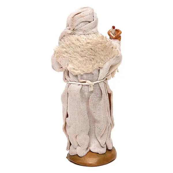 Vieille homme avec bougie crèche napolitaine 10 cm