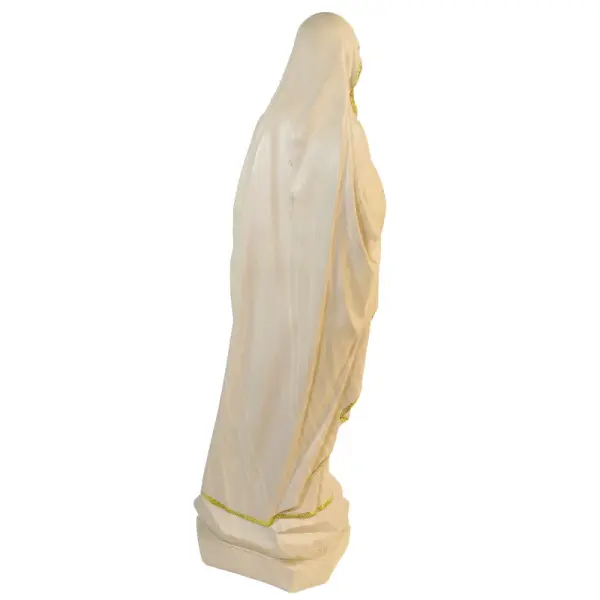 Statue de Notre Dame de Lourdes en résine imitation bois et paillettes 60 cm