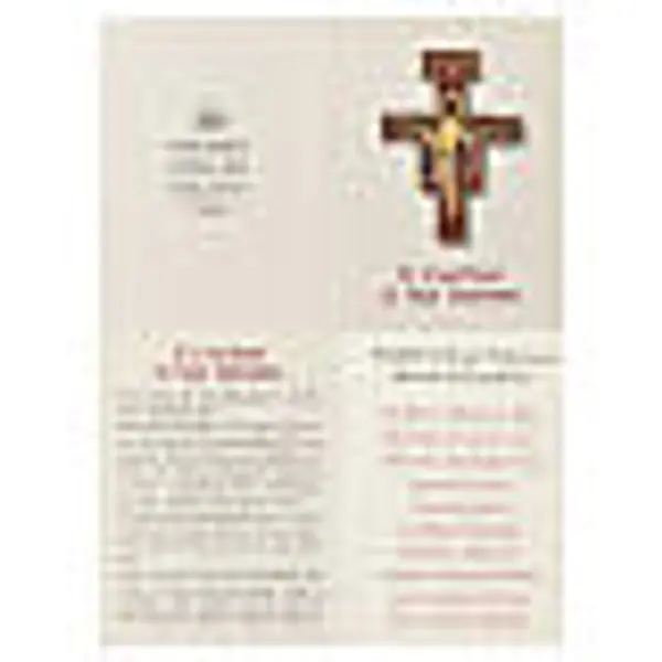 Crucifix de Saint-Damien à poser en bois d'olivier Monastère des Clarisses 10x6,5 cm