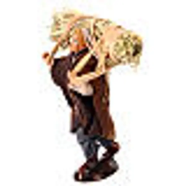 Fermier avec paille 10 cm terre cuite crèche napolitaine