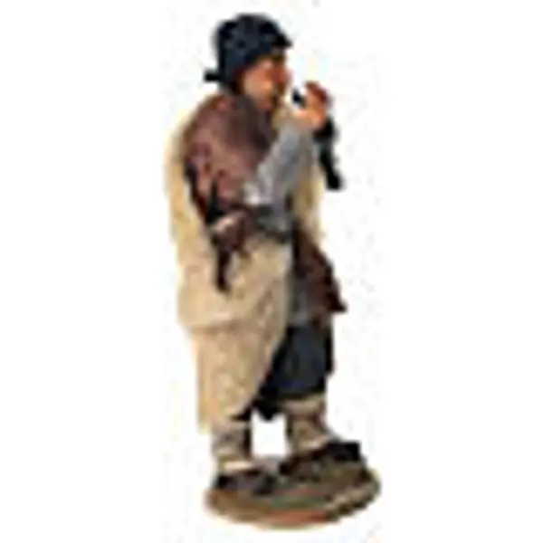 Joueur de flûte 24 cm crèche napolitaine 25x10x7 cm terre cuite