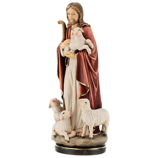 Jésus Bon Pasteur coloré Val Gardena