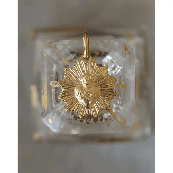 Médaille Sacré Coeur rayonnant | Plaqué or