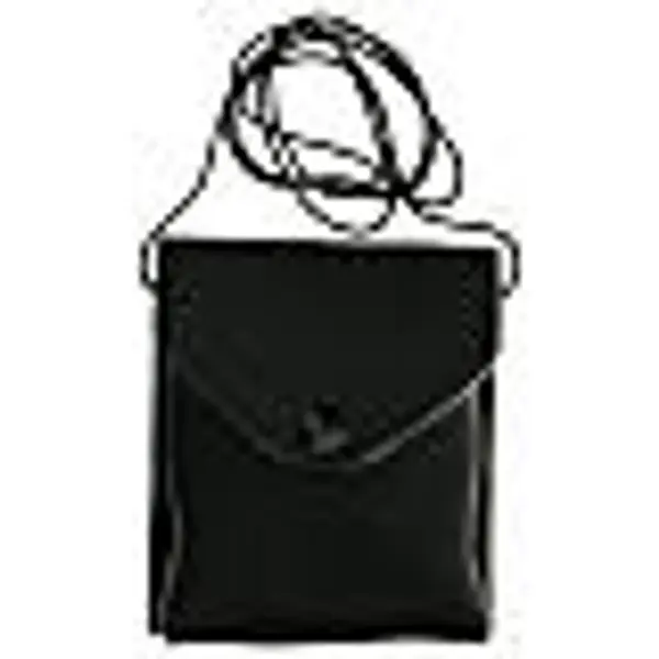Étui pour viatique cuir véritable noir avec cordelette et custode diam. 7,5 cm