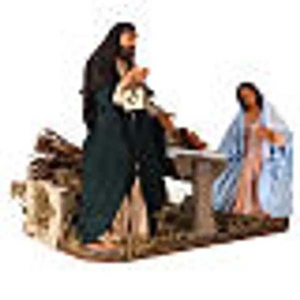 Sainte Famille animée crèche napolitaine 14 cm