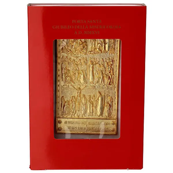 Porte Sainte moderne Basilique Saint-Paul alliage de cuivre doré 17x8 cm