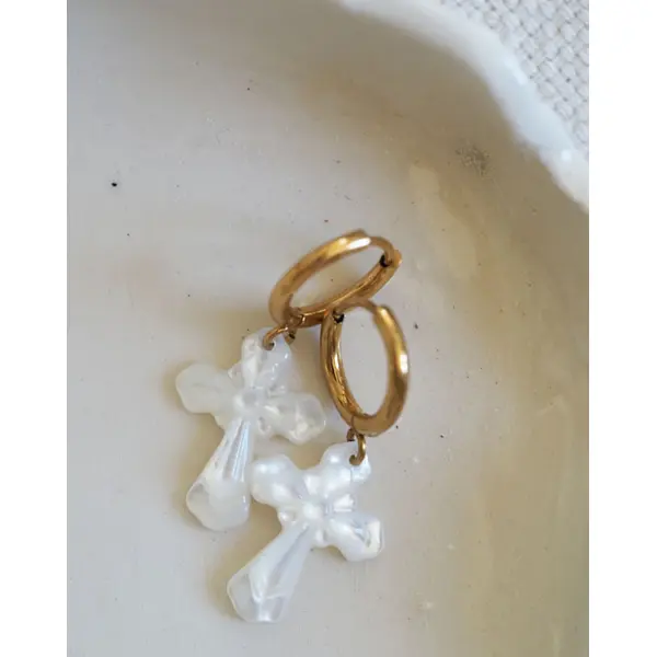 Boucles d'oreilles Croix Aura