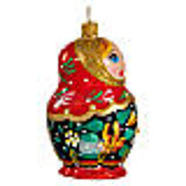 Décoration sapin verre soufflé poupée russe