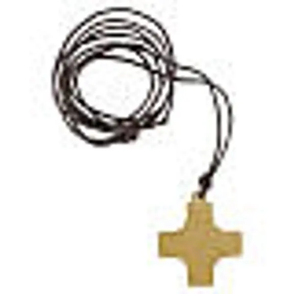 Collier Monastère des Clarisses avec croix grecque JHS en bois d'olivier 2,5x2,5 cm