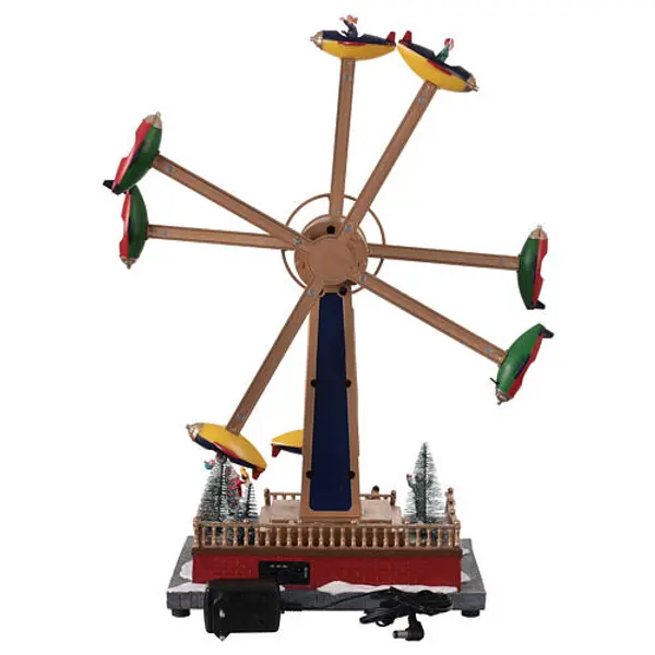 Manège avions de Noël animé lumières et musique 40x20x50 cm