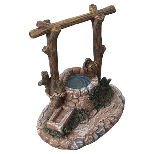 Puits avec abreuvoir en résine 10x10x5 cm crèche 8-10 cm
