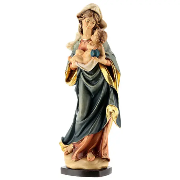 Statue Notre-Dame Mauch bois peint Val Gardena 25-30-40 cm