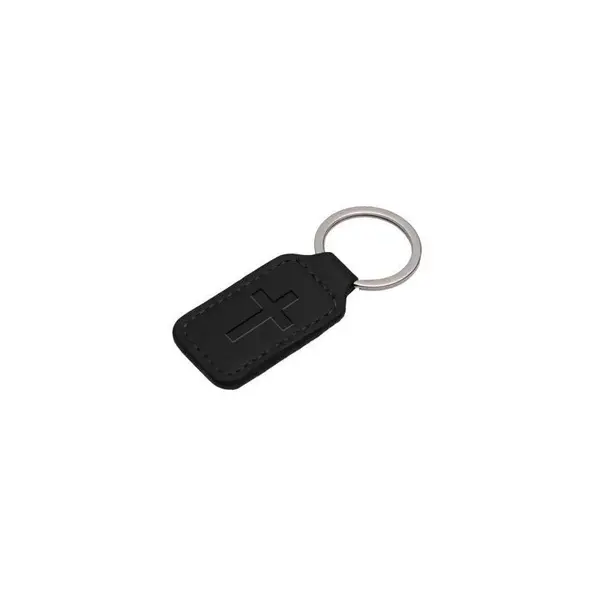 Porte-clés en simili-cuir Croix noir