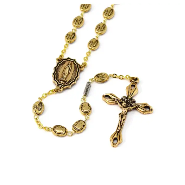 Chapelet de la Vierge Marie en métal doré
