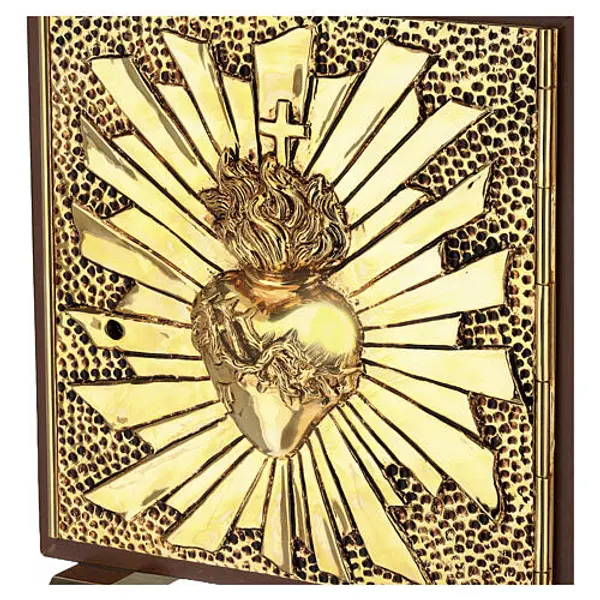 Tabernacle de table en chêne trentin gris Sacré-Cœur
