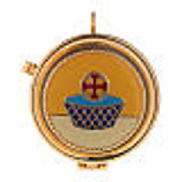 Custode pour hosties plaque symbole eucharistie 3x5 cm