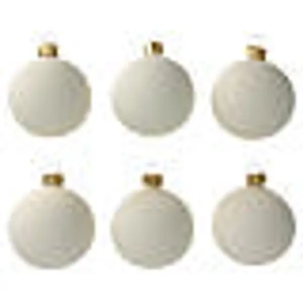 Boule blanc crème mat 60 mm set 6 pcs verre soufflé