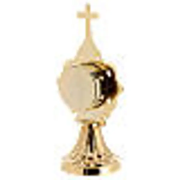 Reliquaire laiton doré base simple 17 cm