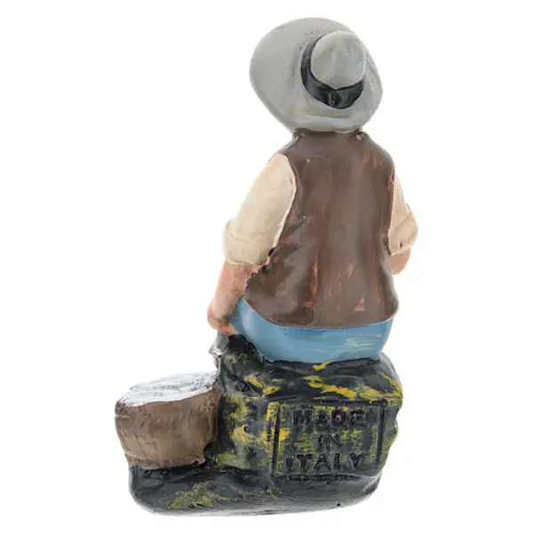 Pêcheur assis crèche Arte Barsanti de 15 cm