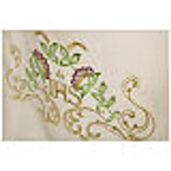 Aube ivoire 100% polyester croix décoration floral fermeture avant
