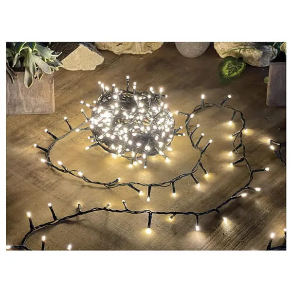 Guirlande lumineuse 100 mini lumières LED blanc chaud panneau solaire jeux lumières 10 m pour extérieur