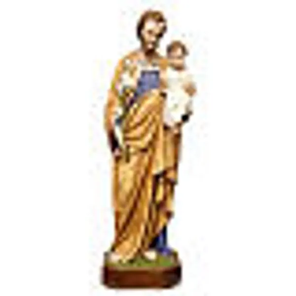 St Joseph à l'enfant 130 cm fibre de verre peinte