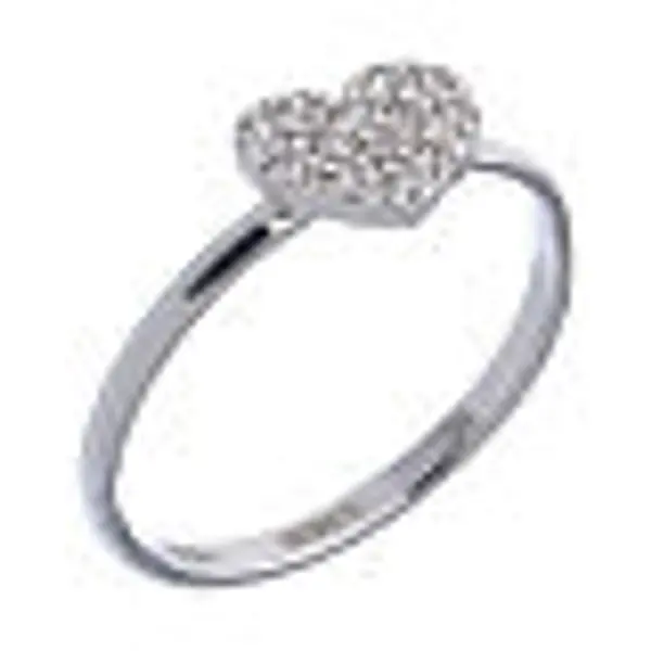 Bague AMEN coeur zircons argent 925 fin. rhodium