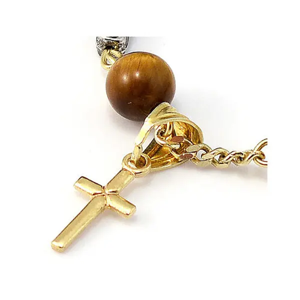 Bracelet dizainier Ghirelli oeil de tigre argent plaqué or jaune