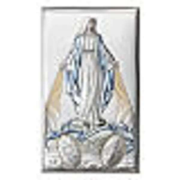 Tableau Notre-Dame des Grâces bilaminé argent couleurs Valenti Argenti 15x9 cm