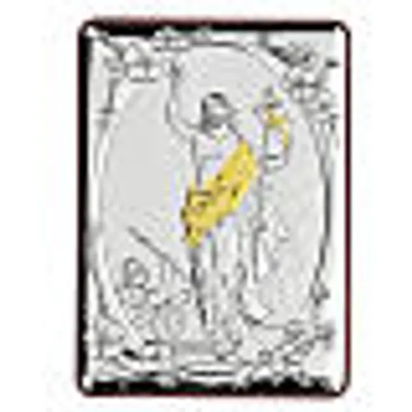 Bas-relief argent bilaminé Ascension de Jésus-Christ 10x7 cm