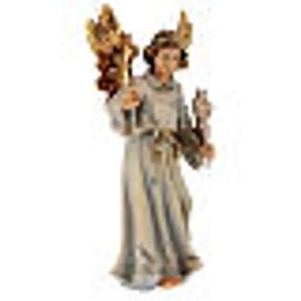 Statue bois Archange Gabriel peinte
