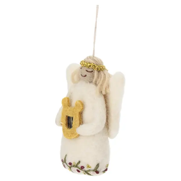 Ange Gry & Sif avec lyre en laine, 10 cm