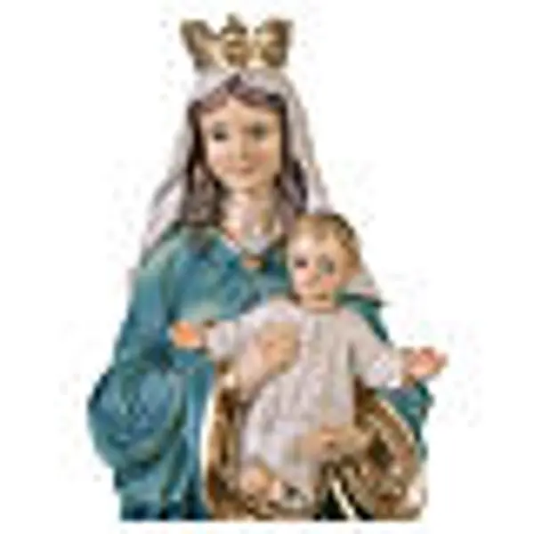 Statue Vierge à l'Enfant en résine 40 cm, vêtue de bleu