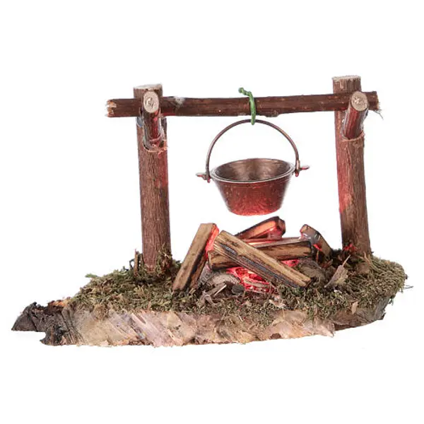 Bivouac feu VÉRITABLE LED clignotant 4,5V crèche 8-10 cm
