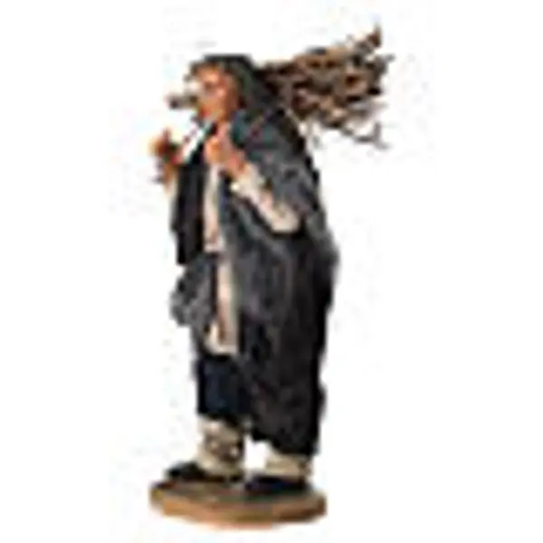 Homme portant des bûches 20 cm crèche napolitaine en terre cuite