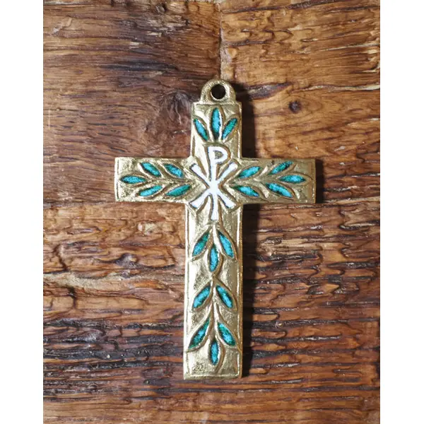 Croix murale Chrisme en bronze