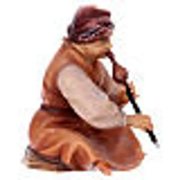 Berger assis avec flûte crèche Original Comète bois peint Val Gardena de 12 cm