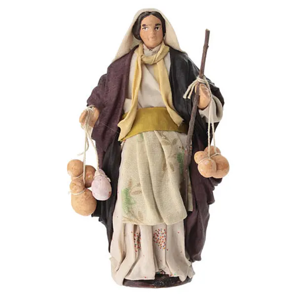 Femme vendant des fromages, crèche napolitaine 14 cm