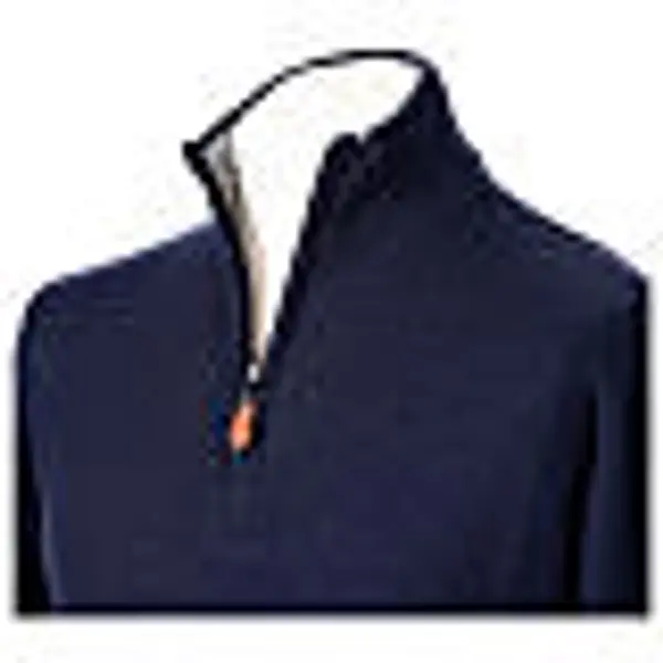 Pull tirette bleu In Primis 10% cachemire 40% laine mérinos