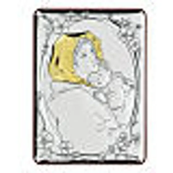 Bas-relief argent bilaminé Madonnina de Ferruzzi 10x7 cm