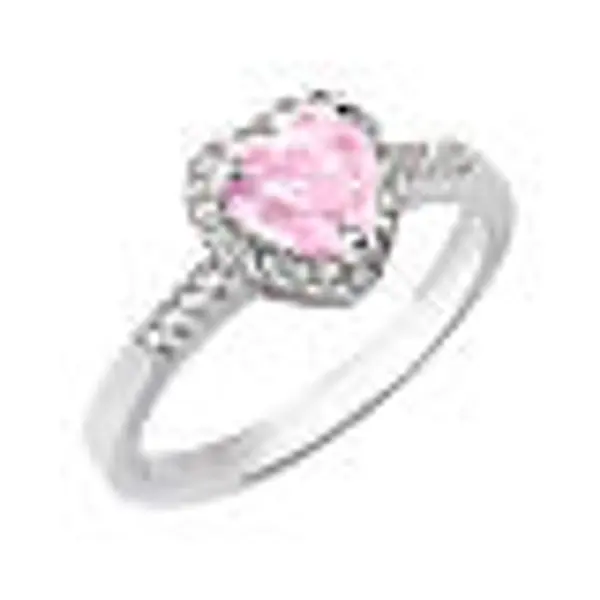 Bague ajustable AMEN Coeur de l'Océan rose argent 925 rhodié et zircons