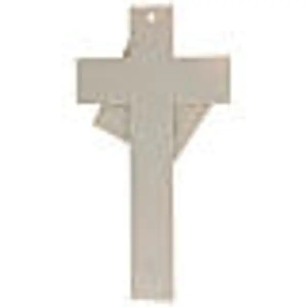 Crucifix moderne Clair de Lune verre de Murano taupe 25x15 cm