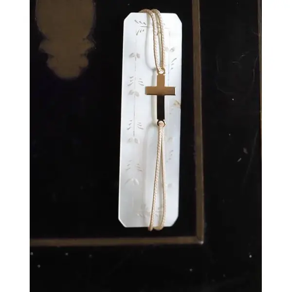 Bracelet Croix personnalisable | Or 18 carats