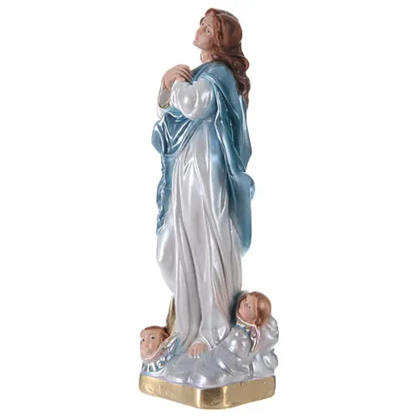 Statue Immaculée Conception de Murillo h 30 cm plâtre nacré