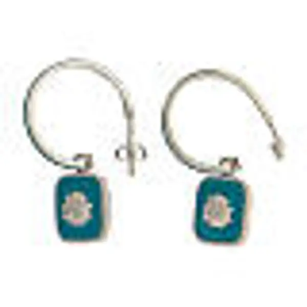 Boucles d'oreille argent 925 pendentif bleu clair avec coquillage HOLYART